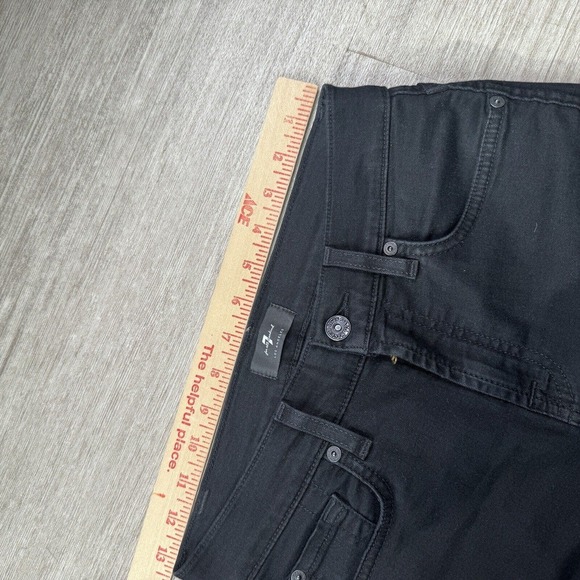 7 FOR ALL MANKIND High Waist Ankle Gwenevere Jeans Black 26 Distressed Stretch - Picture 5 of 12